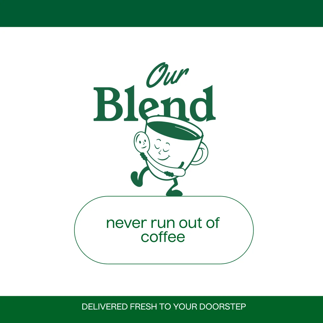 BLEND house blend coffee bag standing upright
